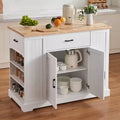Kitchen Island Cart Storage Cabinet Serving Cart with Drawer Shelves Heavy Duty Portable