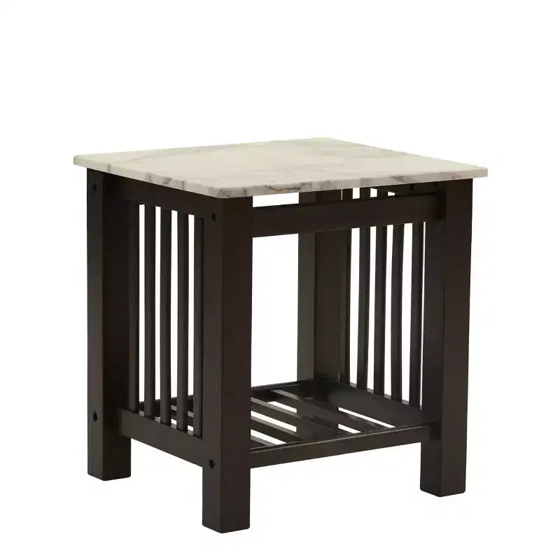 GDFStudio Mason Modern Wood Contemporary End Table with Faux Marble Top