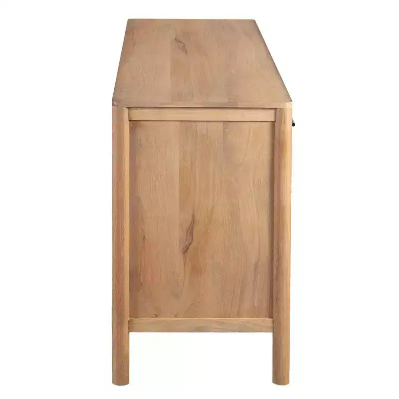 Royal Hampton Geti 84 Inch Wide Dresser, 9 Spacious Drawers, Handcrafted Natural Oak White Mango Wood