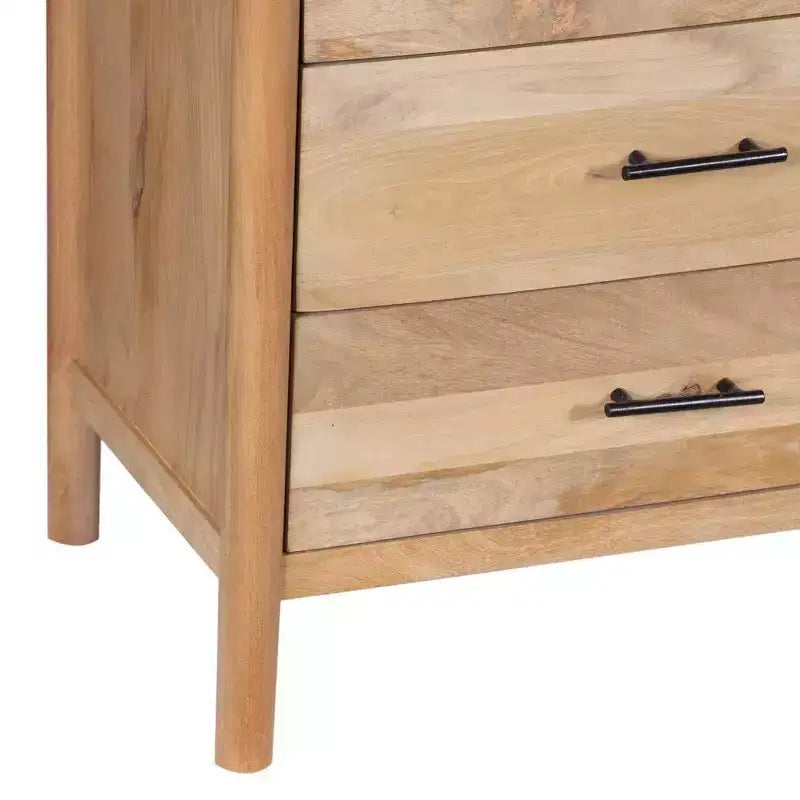 Royal Hampton Geti 84 Inch Wide Dresser, 9 Spacious Drawers, Handcrafted Natural Oak White Mango Wood