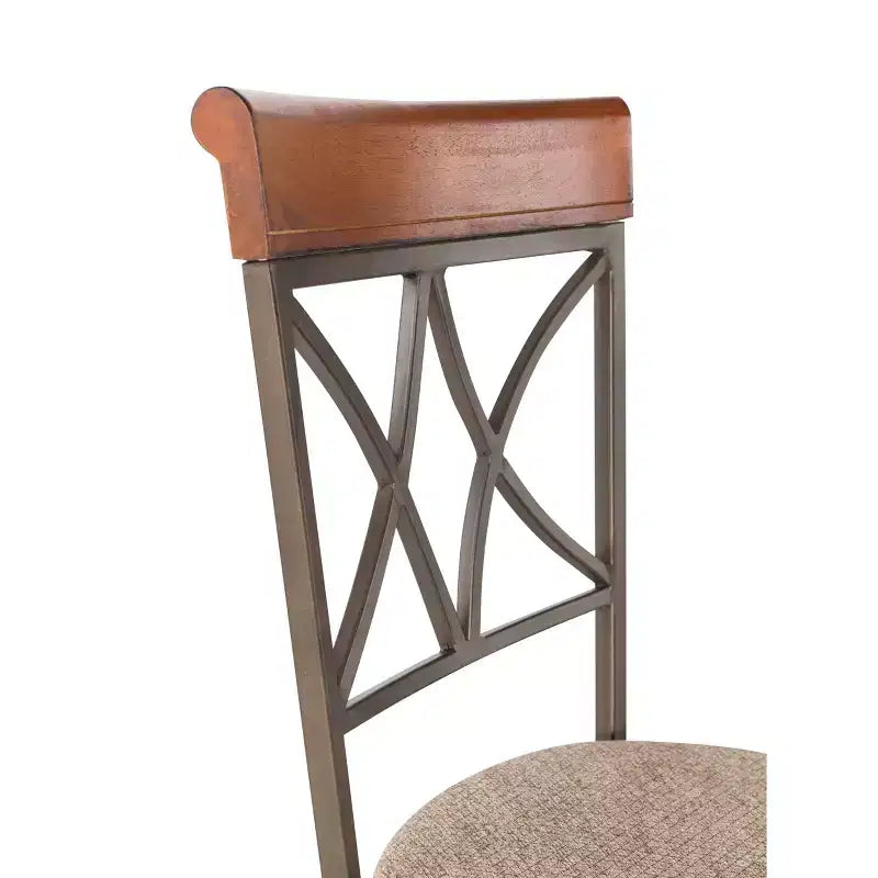 29" Carter Upholstery Swivel Barstool Metal/Tan/Cherry - Powell Company