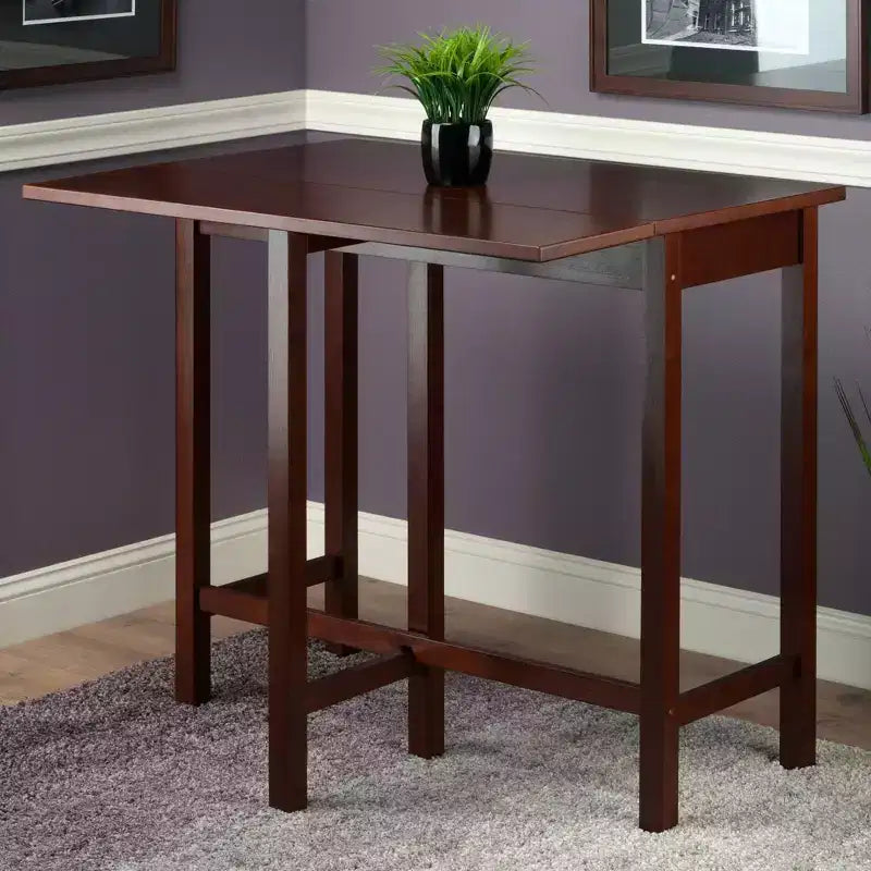 Lynnwood High Drop Leaf Dining Table Antique Walnut - Winsome
