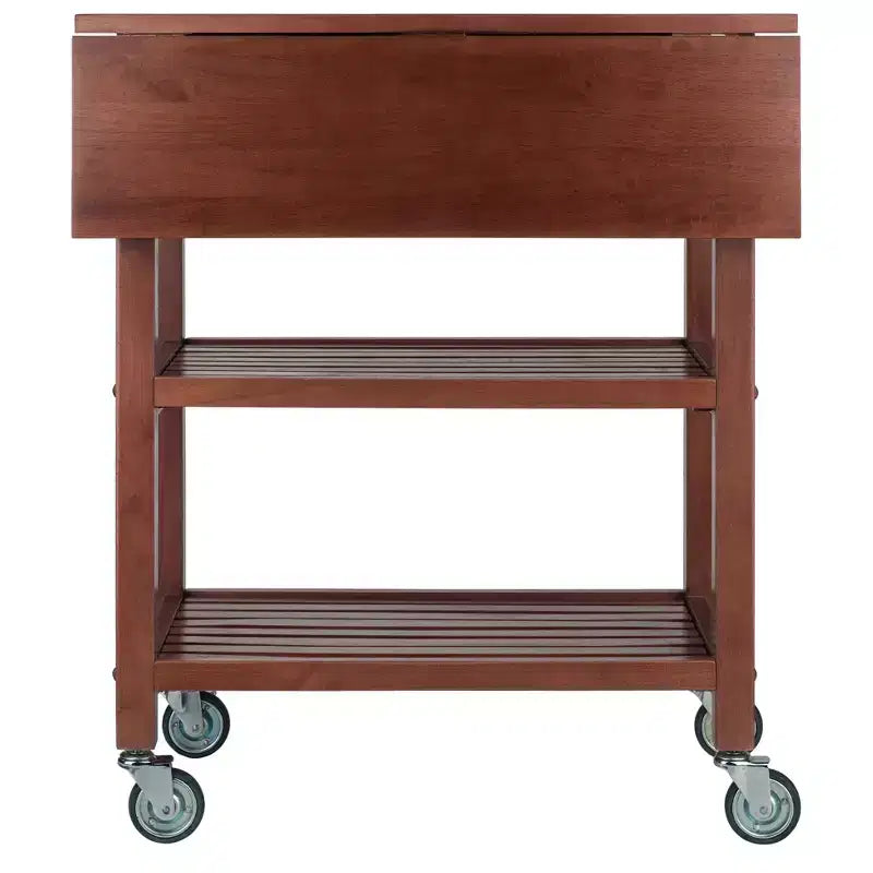 Jonathan Kitchen Cart Walnut - Winsome: Rolling Island with Storage, Wood Composite Surface