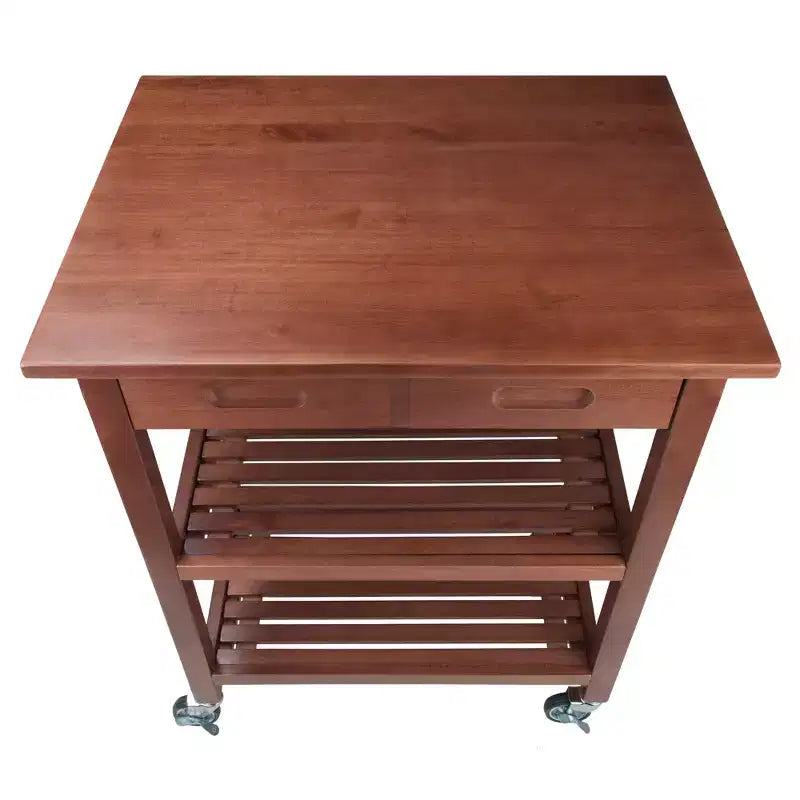 Jonathan Kitchen Cart Walnut - Winsome: Rolling Island with Storage, Wood Composite Surface
