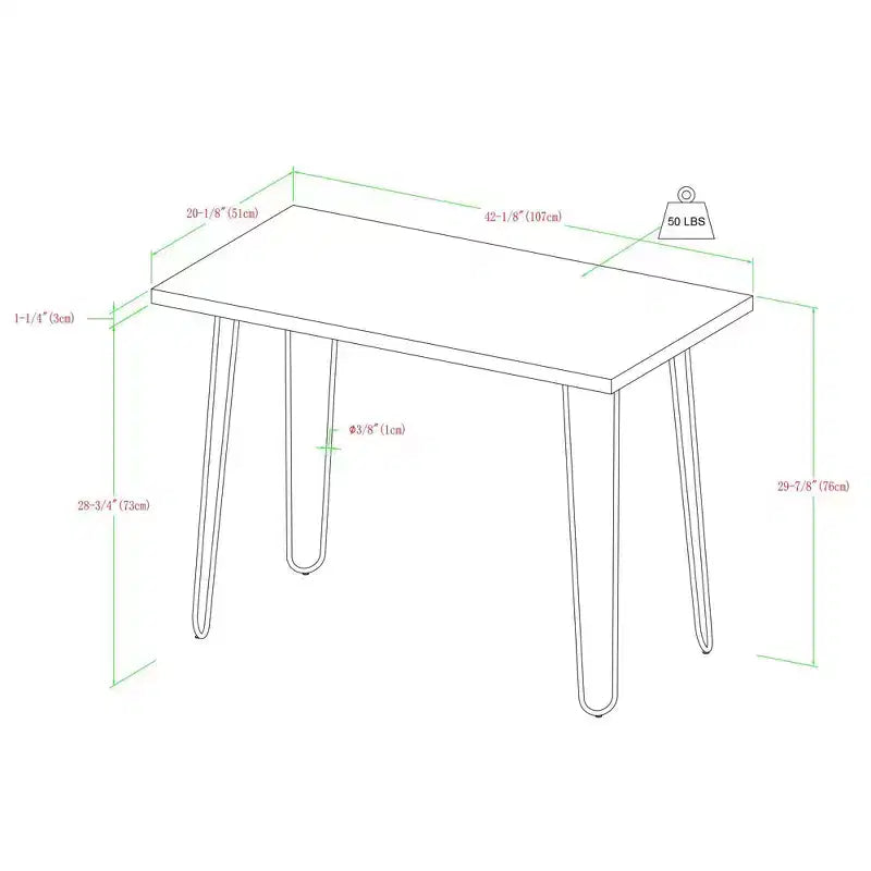 Gibby Modern Glam Hairpin Leg Writing Desk Faux White Marble - Saracina Home