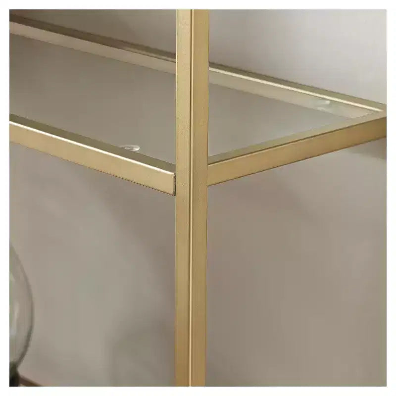 Crosley 80.5" Aimee Etagere Gold: Modern Style, 4-Tier, Tempered Glass Shelves, Steel Frame