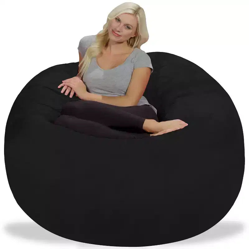 5' Large Bean Bag Chair with Memory Foam Filling and Washable Cover - Relax Sacks