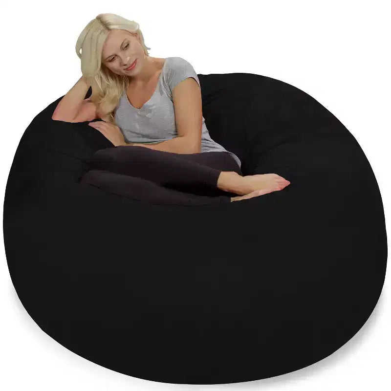 5' Large Bean Bag Chair with Memory Foam Filling and Washable Cover - Relax Sacks