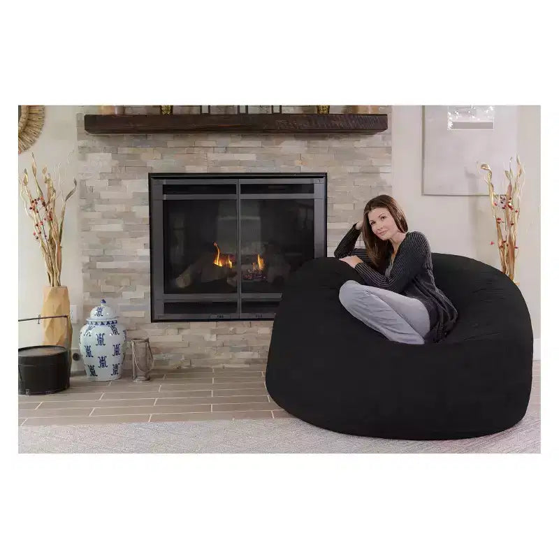 5' Large Bean Bag Chair with Memory Foam Filling and Washable Cover - Relax Sacks