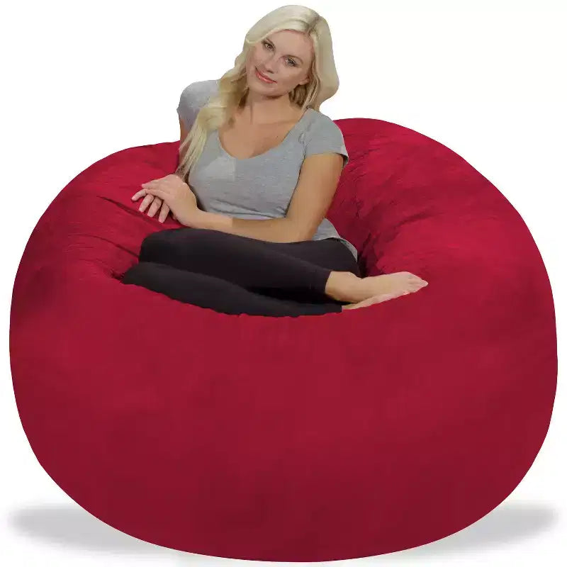 5' Large Bean Bag Chair with Memory Foam Filling and Washable Cover - Relax Sacks