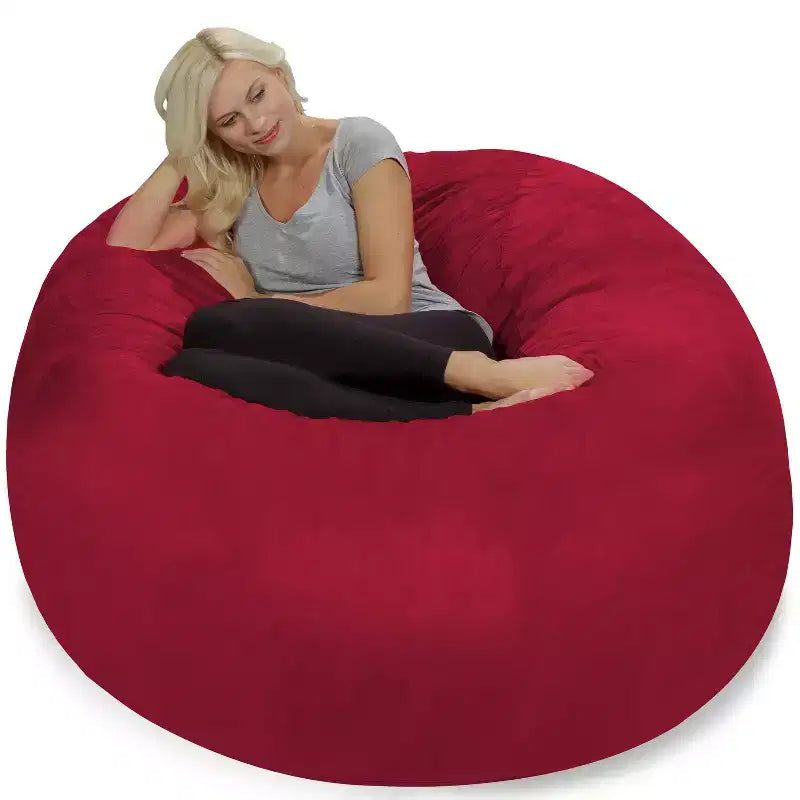 5' Large Bean Bag Chair with Memory Foam Filling and Washable Cover - Relax Sacks