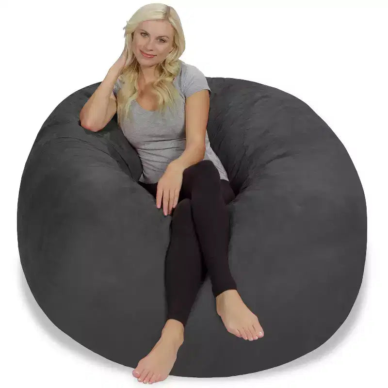5' Large Bean Bag Chair with Memory Foam Filling and Washable Cover - Relax Sacks