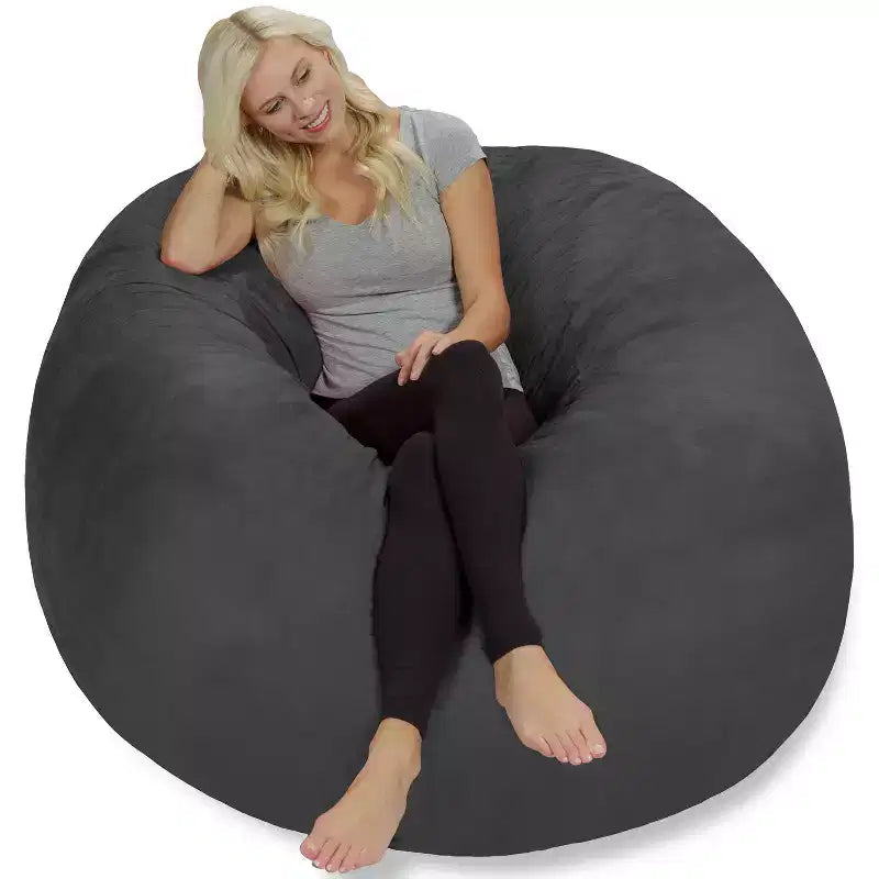5' Large Bean Bag Chair with Memory Foam Filling and Washable Cover - Relax Sacks