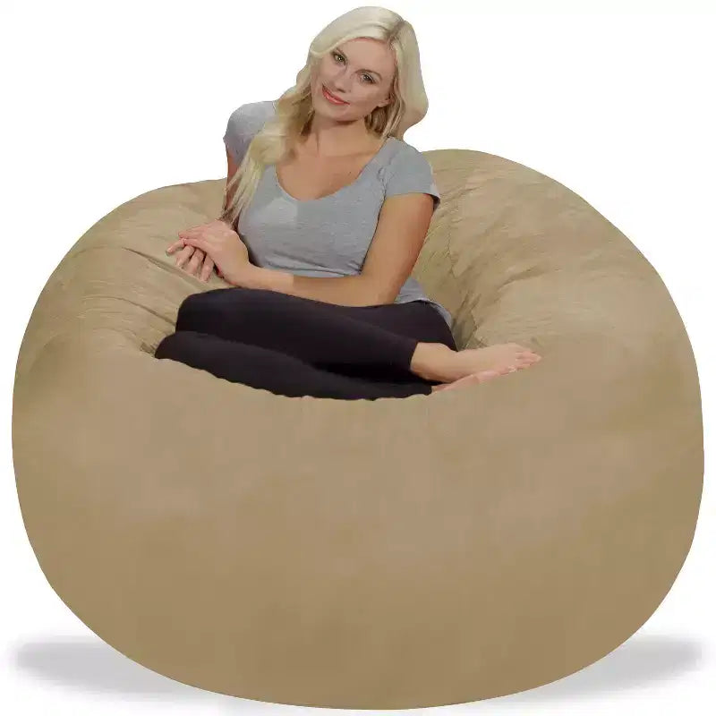 5' Large Bean Bag Chair with Memory Foam Filling and Washable Cover - Relax Sacks