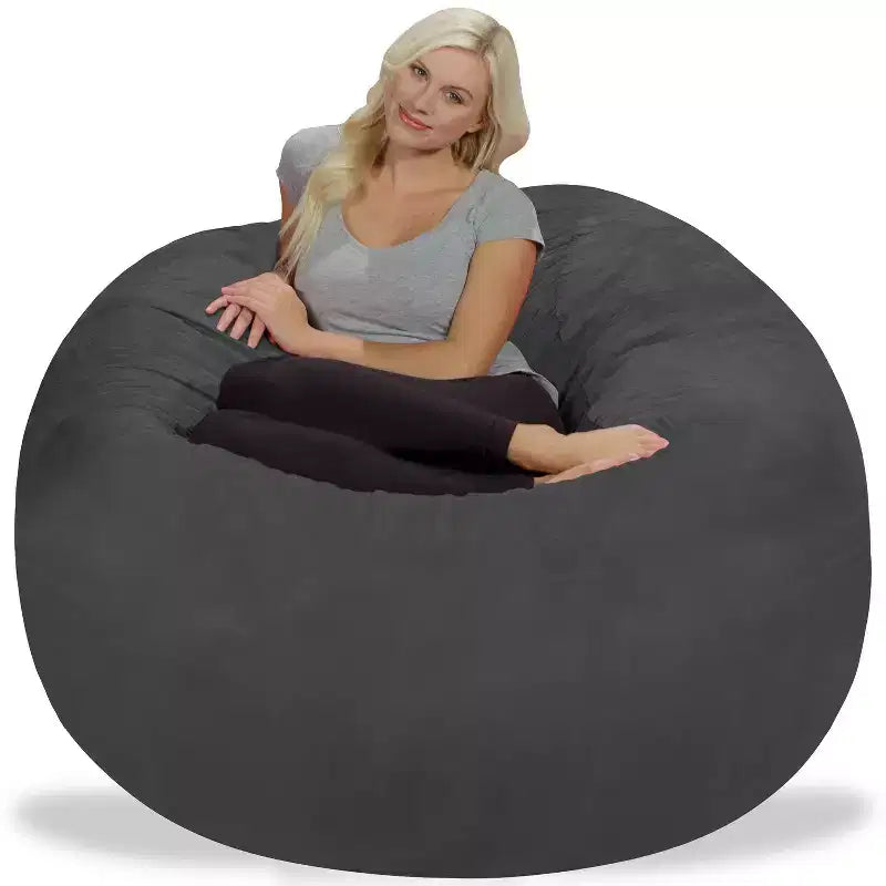5' Large Bean Bag Chair with Memory Foam Filling and Washable Cover - Relax Sacks