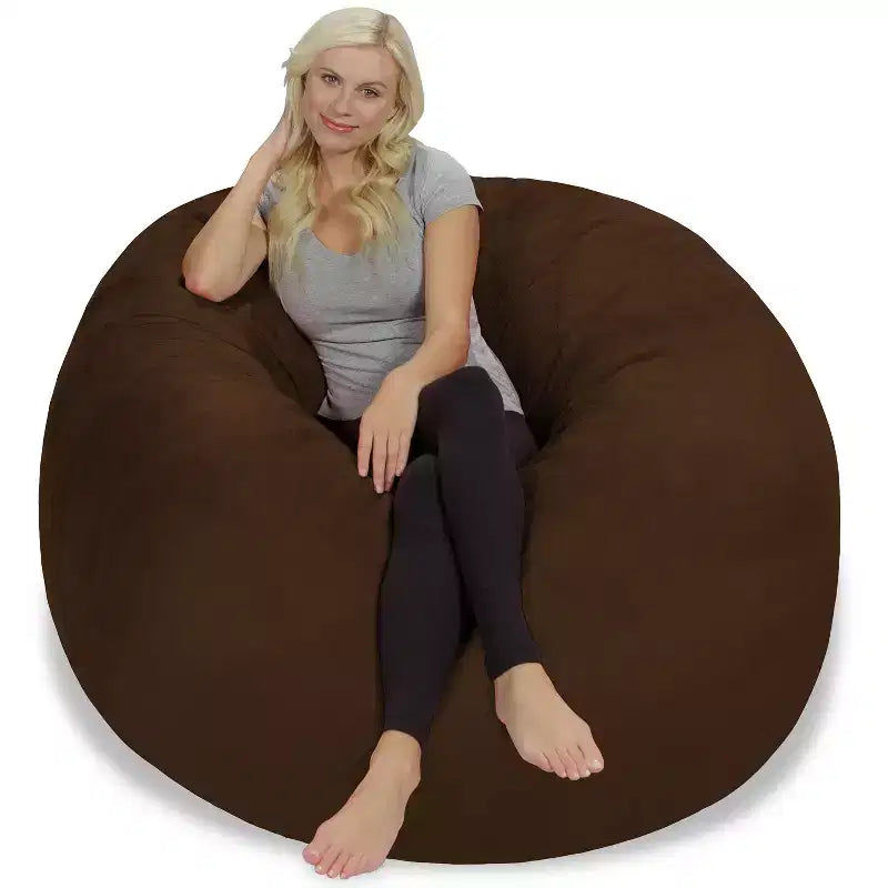 5' Large Bean Bag Chair with Memory Foam Filling and Washable Cover - Relax Sacks