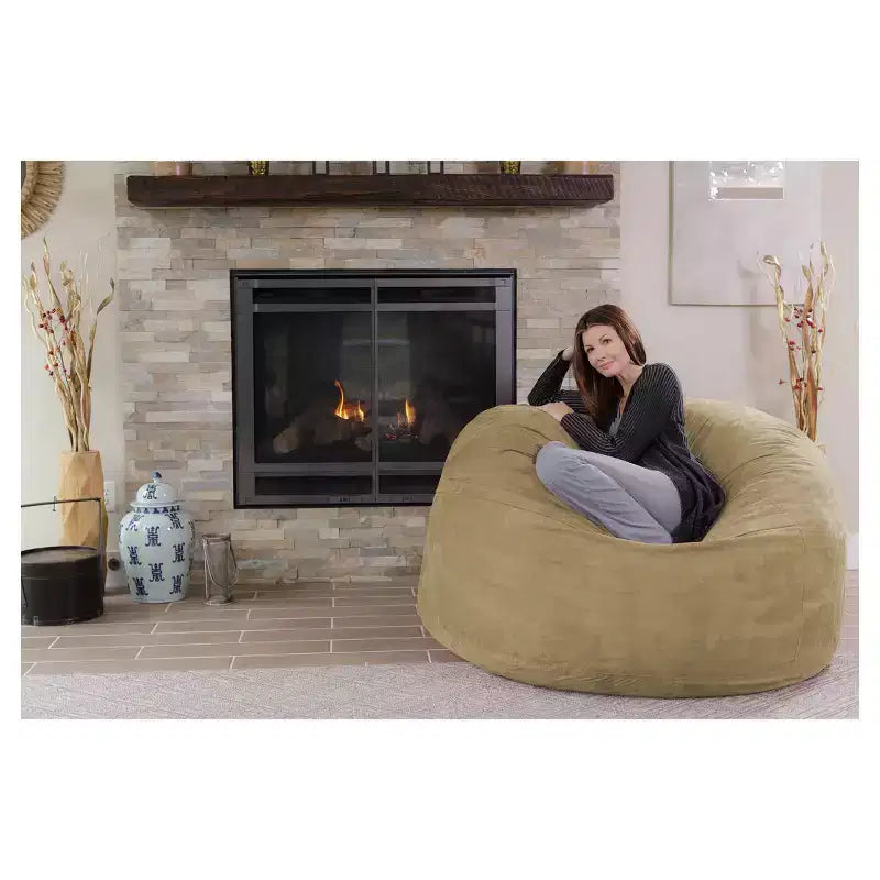 5' Large Bean Bag Chair with Memory Foam Filling and Washable Cover - Relax Sacks