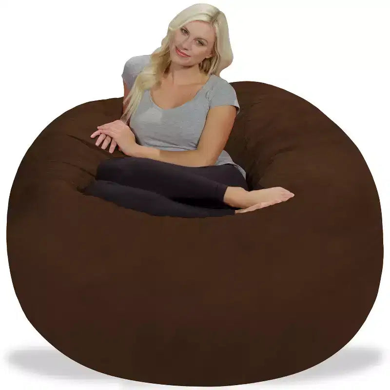 5' Large Bean Bag Chair with Memory Foam Filling and Washable Cover - Relax Sacks