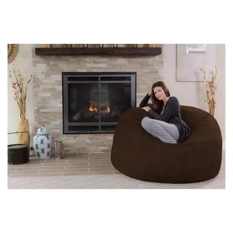 5' Large Bean Bag Chair with Memory Foam Filling and Washable Cover - Relax Sacks