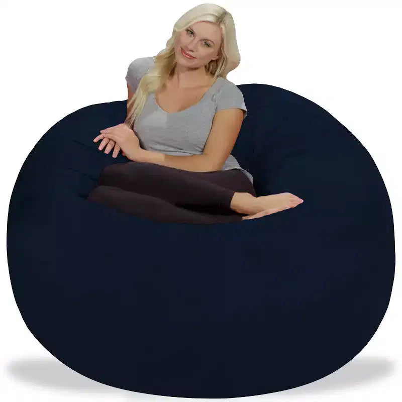 5' Large Bean Bag Chair with Memory Foam Filling and Washable Cover - Relax Sacks