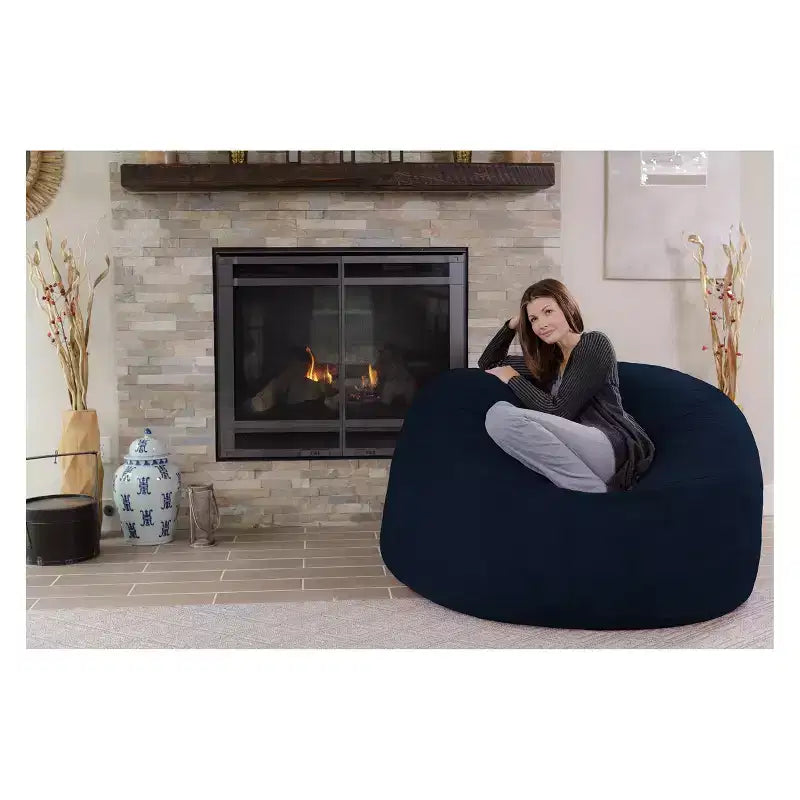 5' Large Bean Bag Chair with Memory Foam Filling and Washable Cover - Relax Sacks