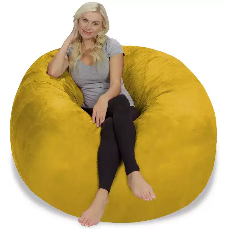 5' Large Bean Bag Chair with Memory Foam Filling and Washable Cover - Relax Sacks