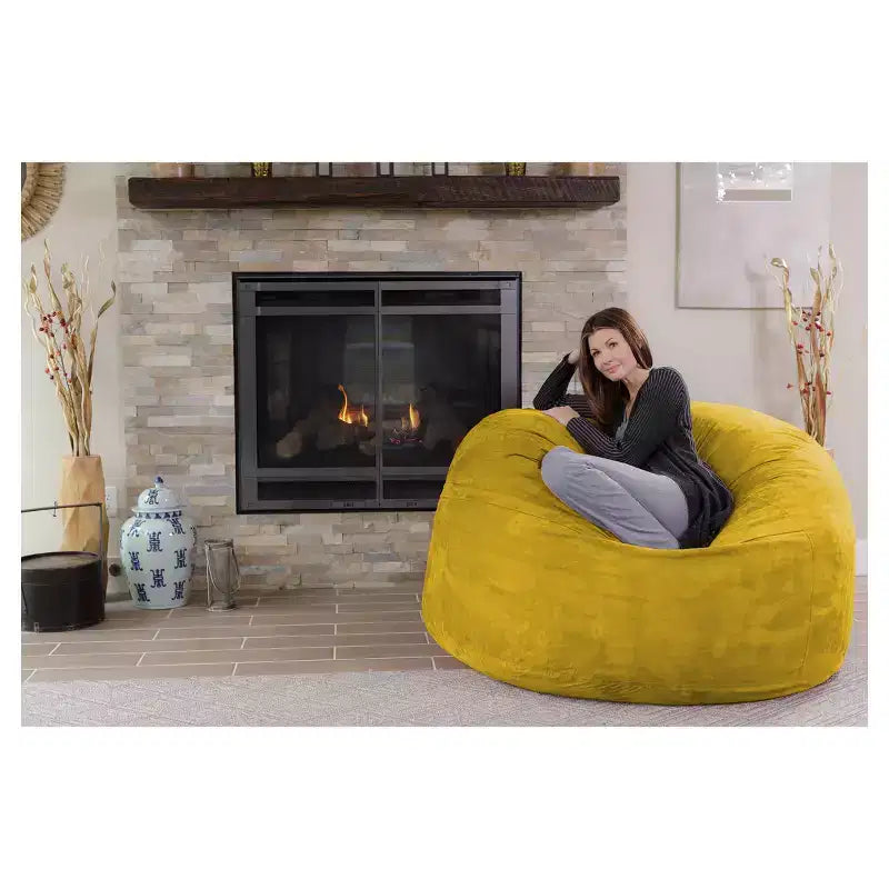 5' Large Bean Bag Chair with Memory Foam Filling and Washable Cover - Relax Sacks
