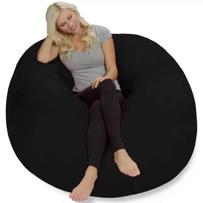 5' Large Bean Bag Chair with Memory Foam Filling and Washable Cover - Relax Sacks