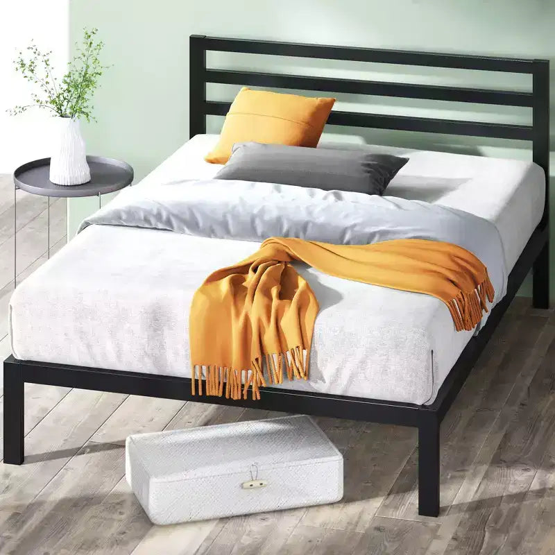 14 Mia Modern Studio Platform 1500H Metal Bed Frame - Zinus