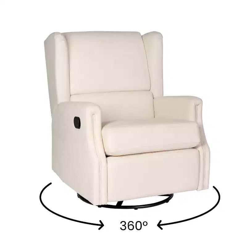 Merrick Lane 3-in-1 Wingback Manual Recliner Rocker Swivel Glider Chair