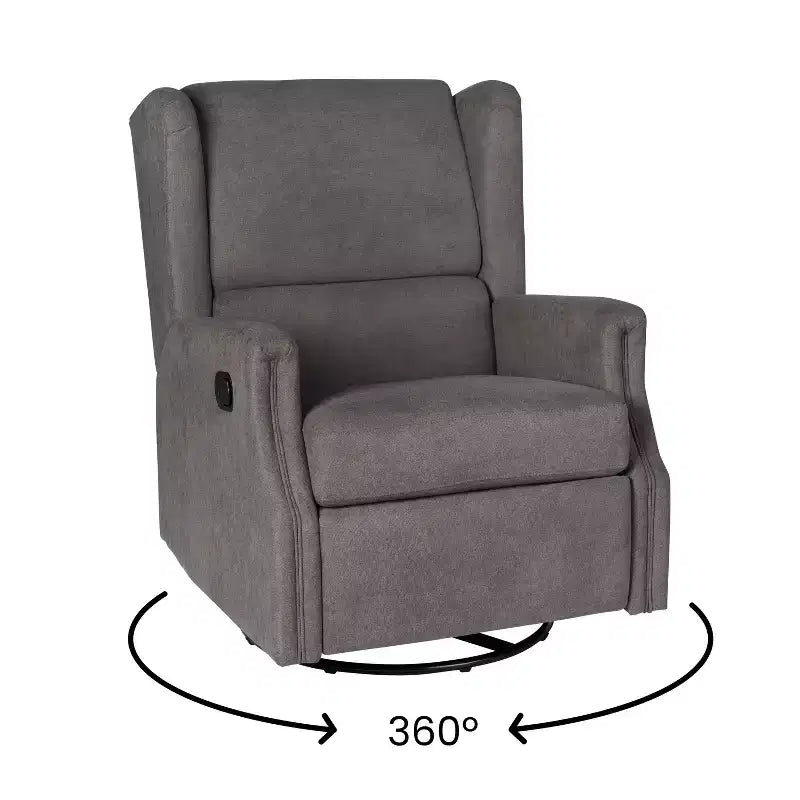 Merrick Lane 3-in-1 Wingback Manual Recliner Rocker Swivel Glider Chair