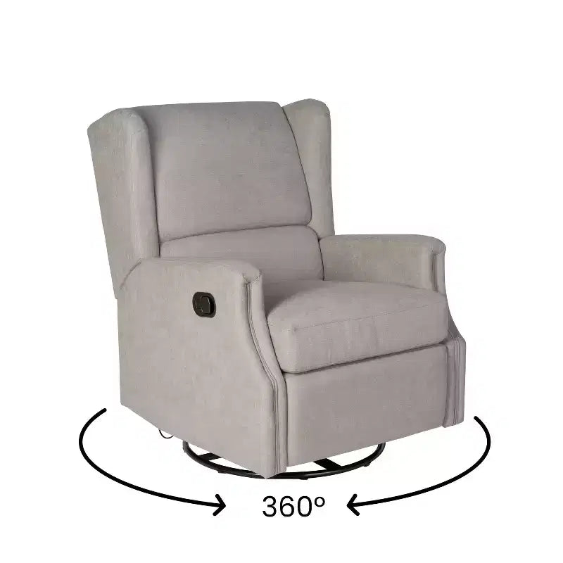 Merrick Lane 3-in-1 Wingback Manual Recliner Rocker Swivel Glider Chair