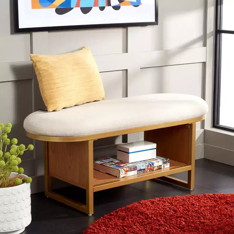 Iona Open Shelf Bench With Cushion - BCH5002 - Safavieh