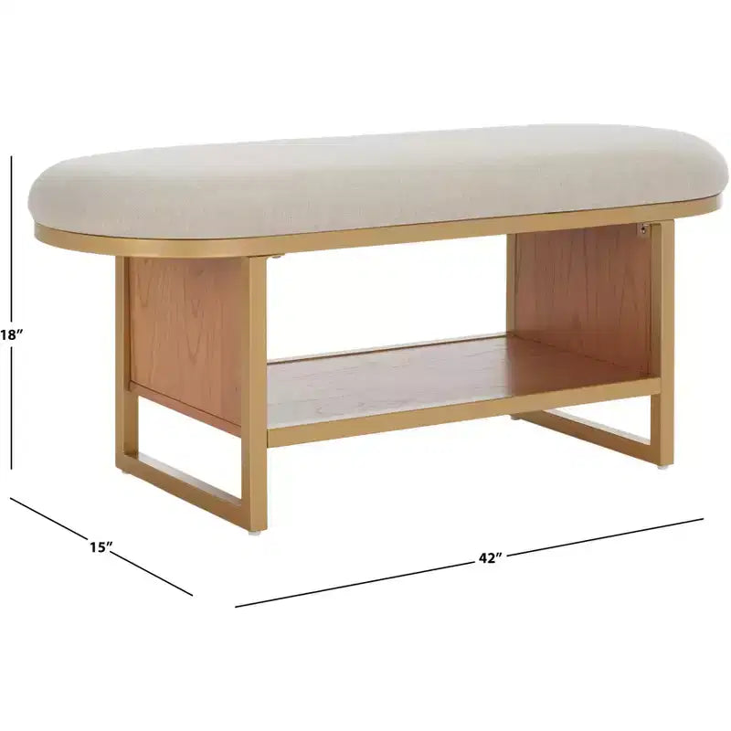 Iona Open Shelf Bench With Cushion - BCH5002 - Safavieh