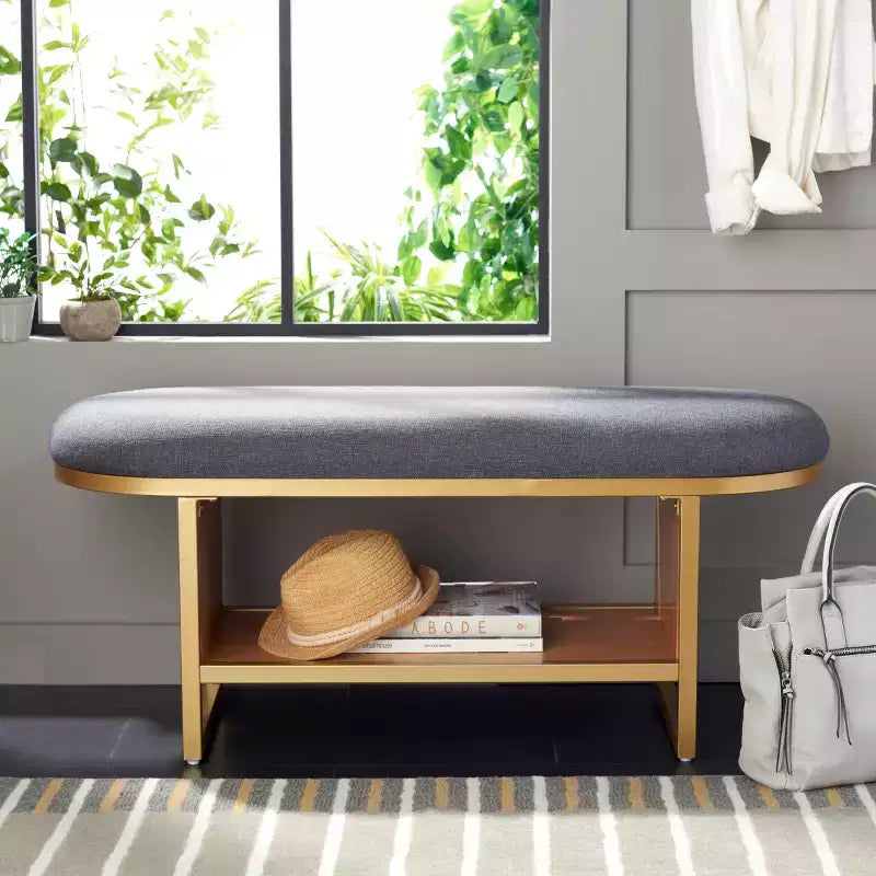Iona Open Shelf Bench With Cushion - BCH5002 - Safavieh
