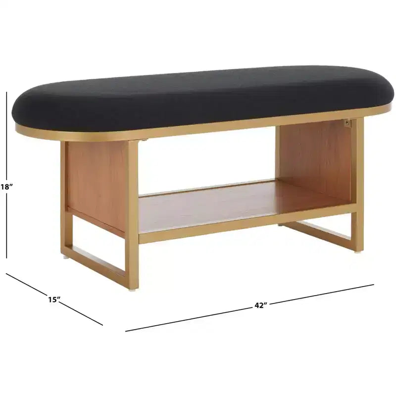 Iona Open Shelf Bench With Cushion - BCH5002 - Safavieh